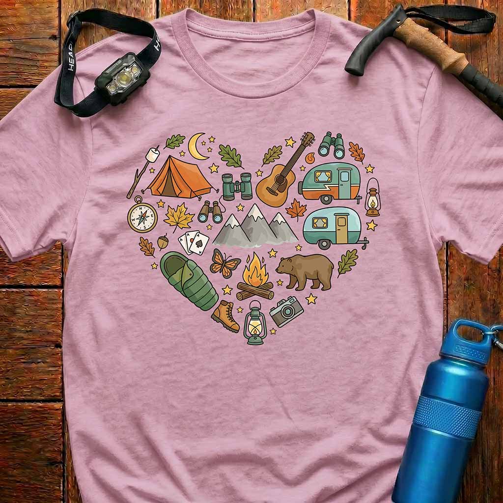 Nature Lover Camping Heart T-Shirt