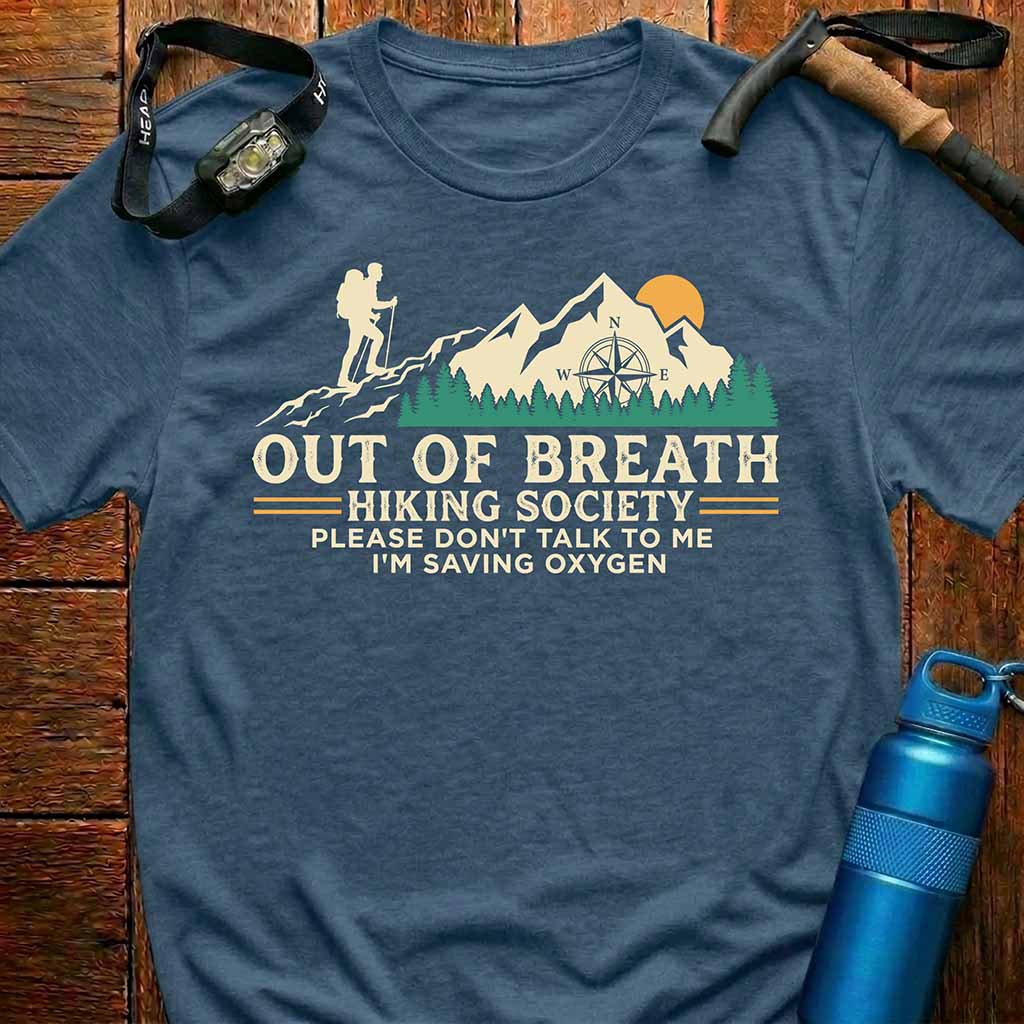 Funny Out Of Breath Hiking Society T-Shirt