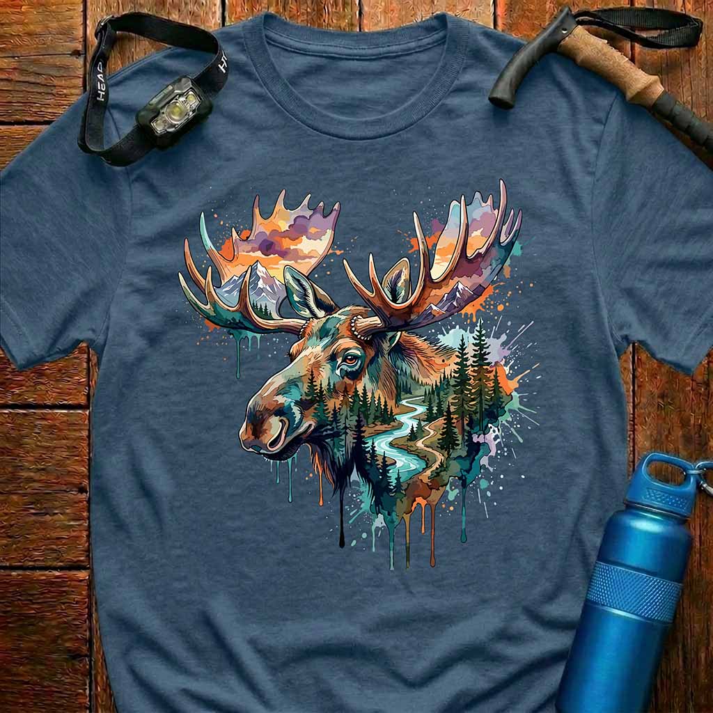 Vibrant Artistic Moose T-Shirt