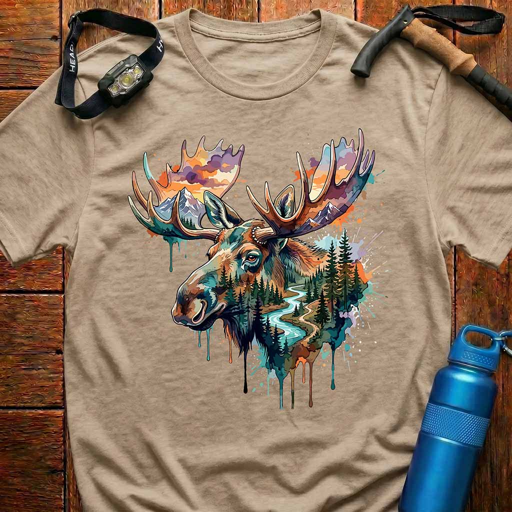 Vibrant Artistic Moose T-Shirt