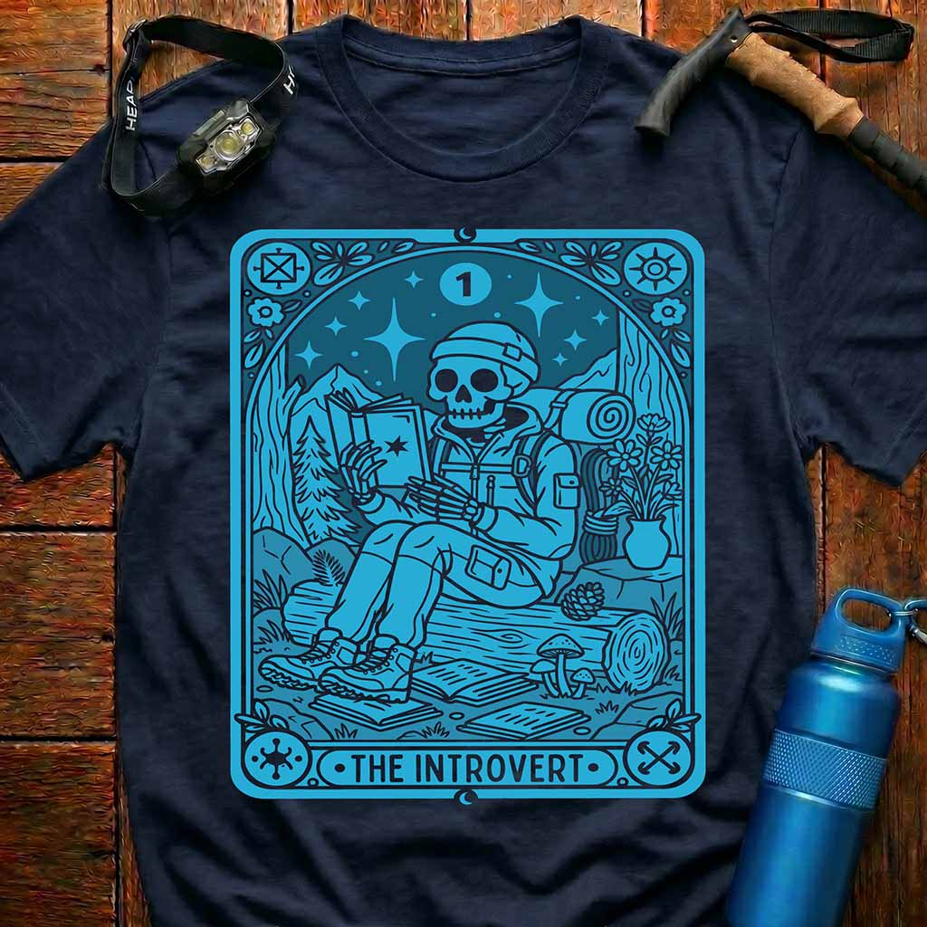 The Introvert Skeleton Tarot Card T-Shirt