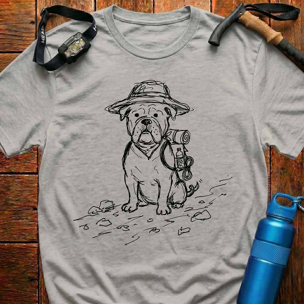 Funny Hiking Bulldog T-Shirt