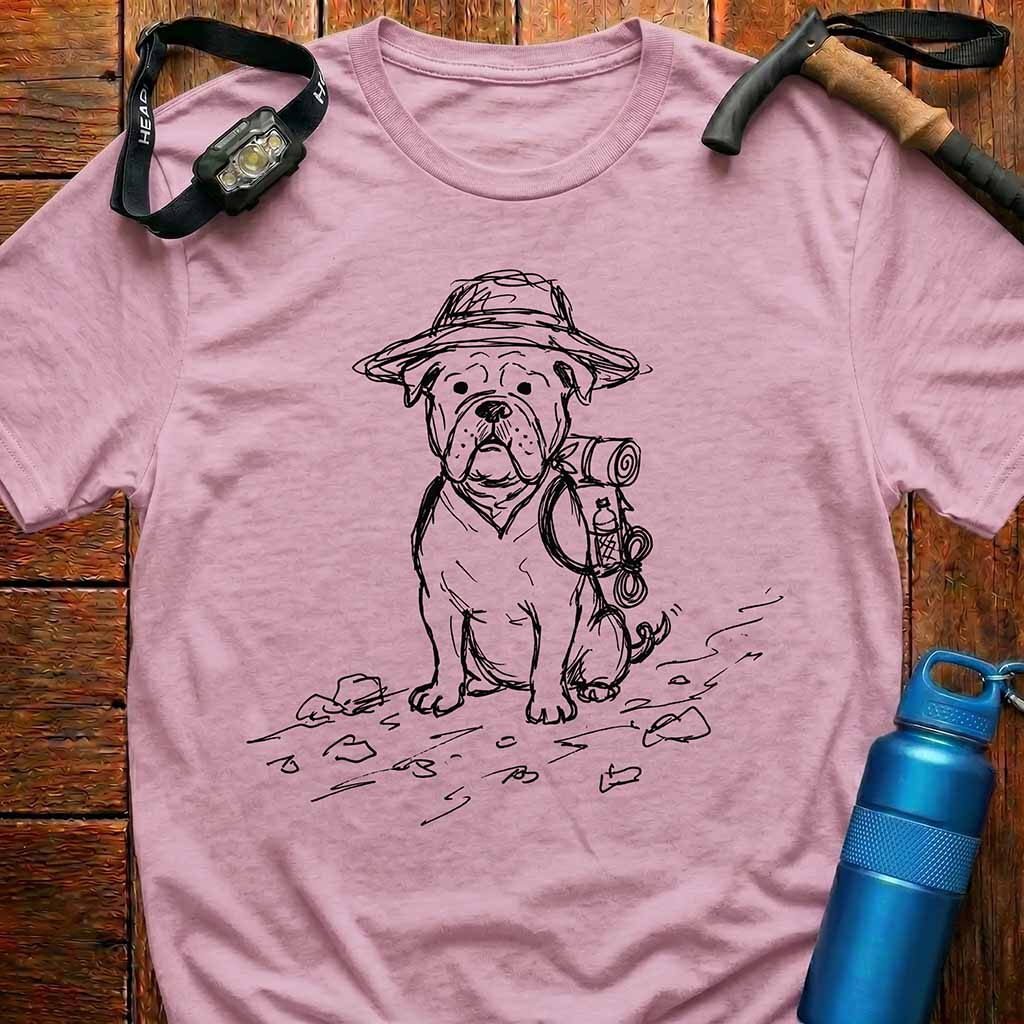 Funny Hiking Bulldog T-Shirt