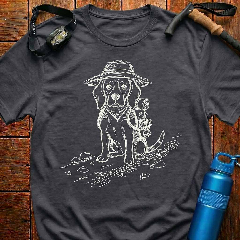Hiking Dog Sketch T-Shirt