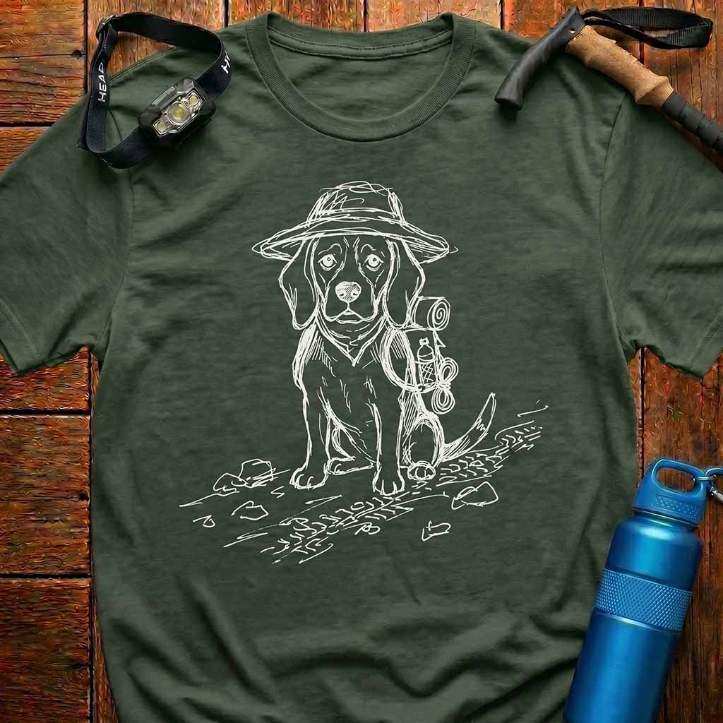Hiking Dog Sketch T-Shirt