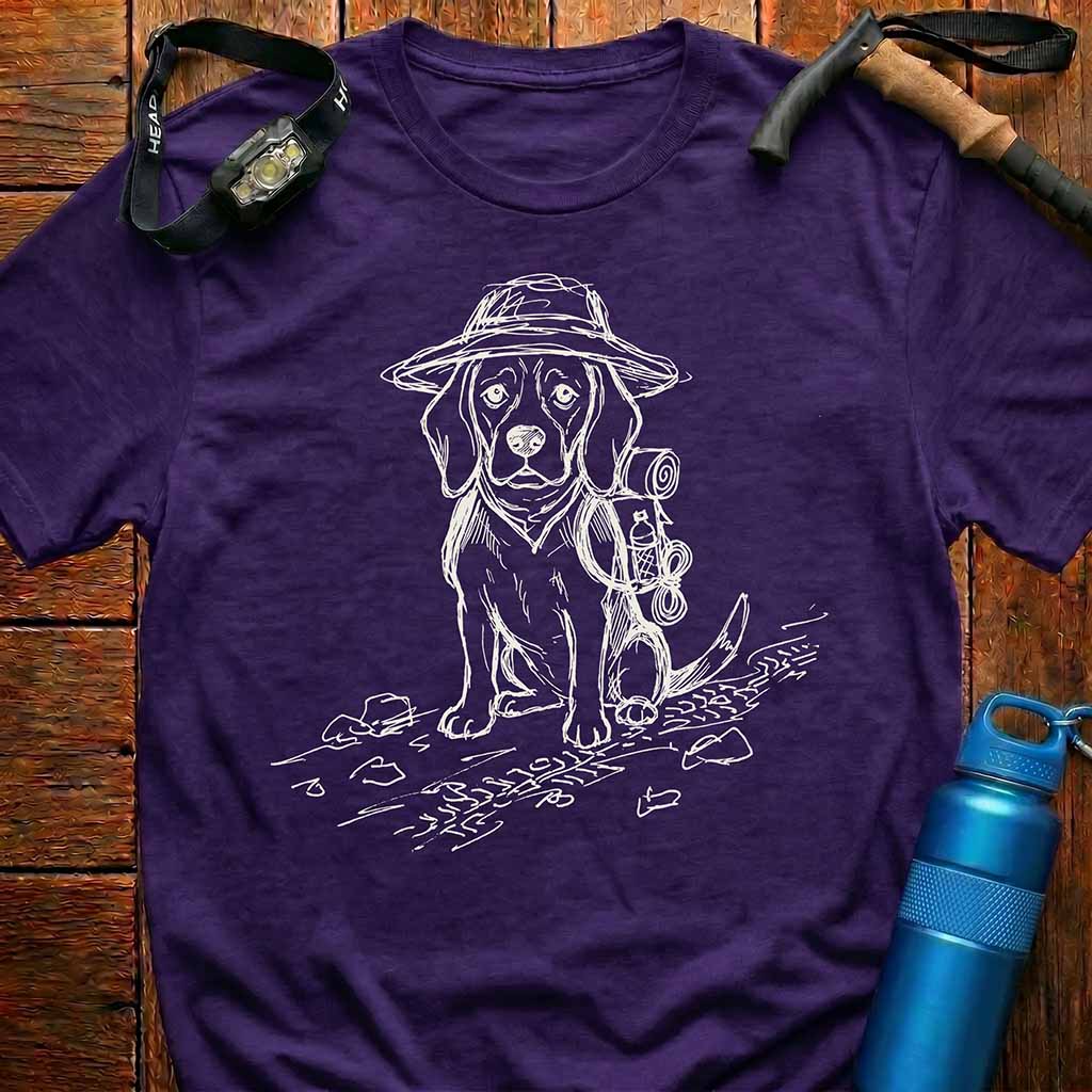 Hiking Dog Sketch T-Shirt