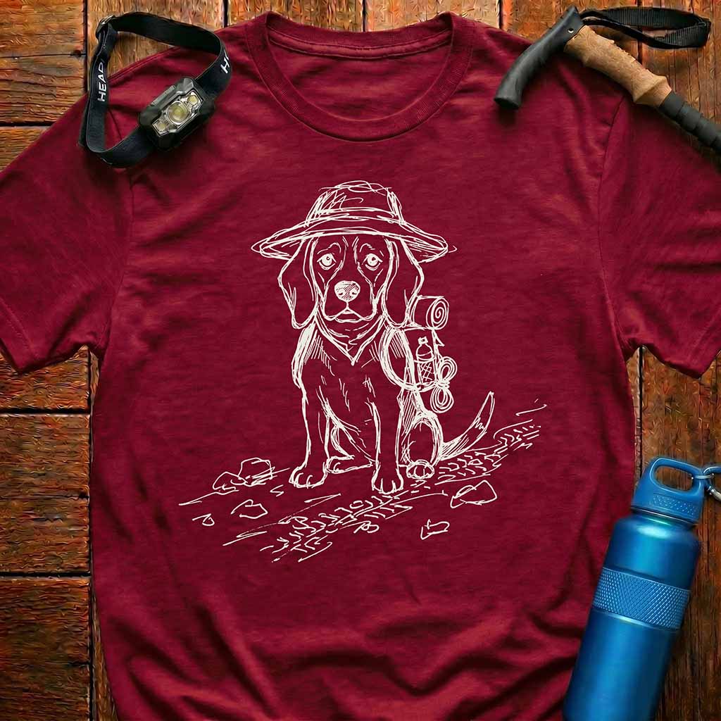 Hiking Dog Sketch T-Shirt