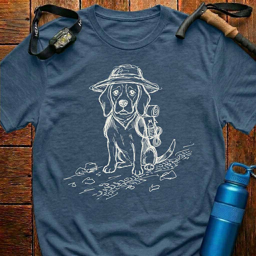 Hiking Dog Sketch T-Shirt