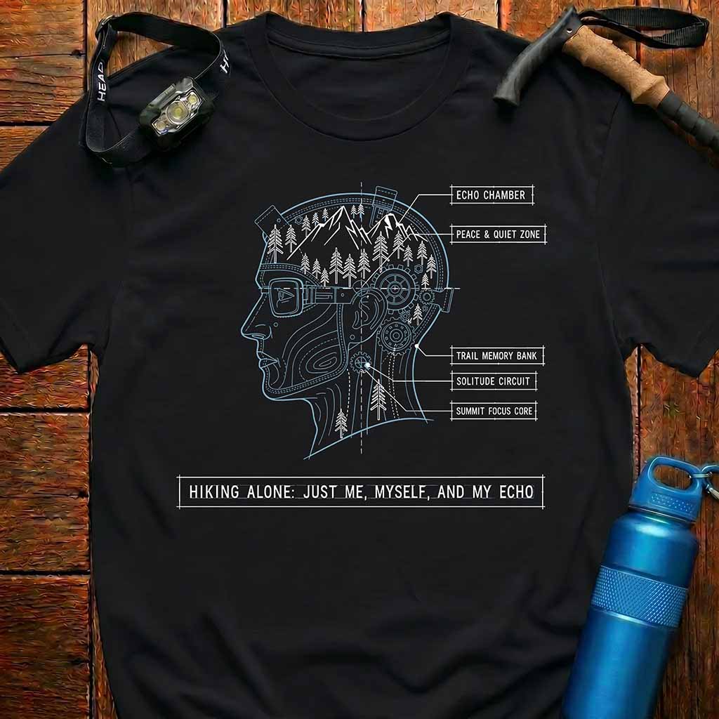 Solo Hiking Technical Blueprint T-Shirt