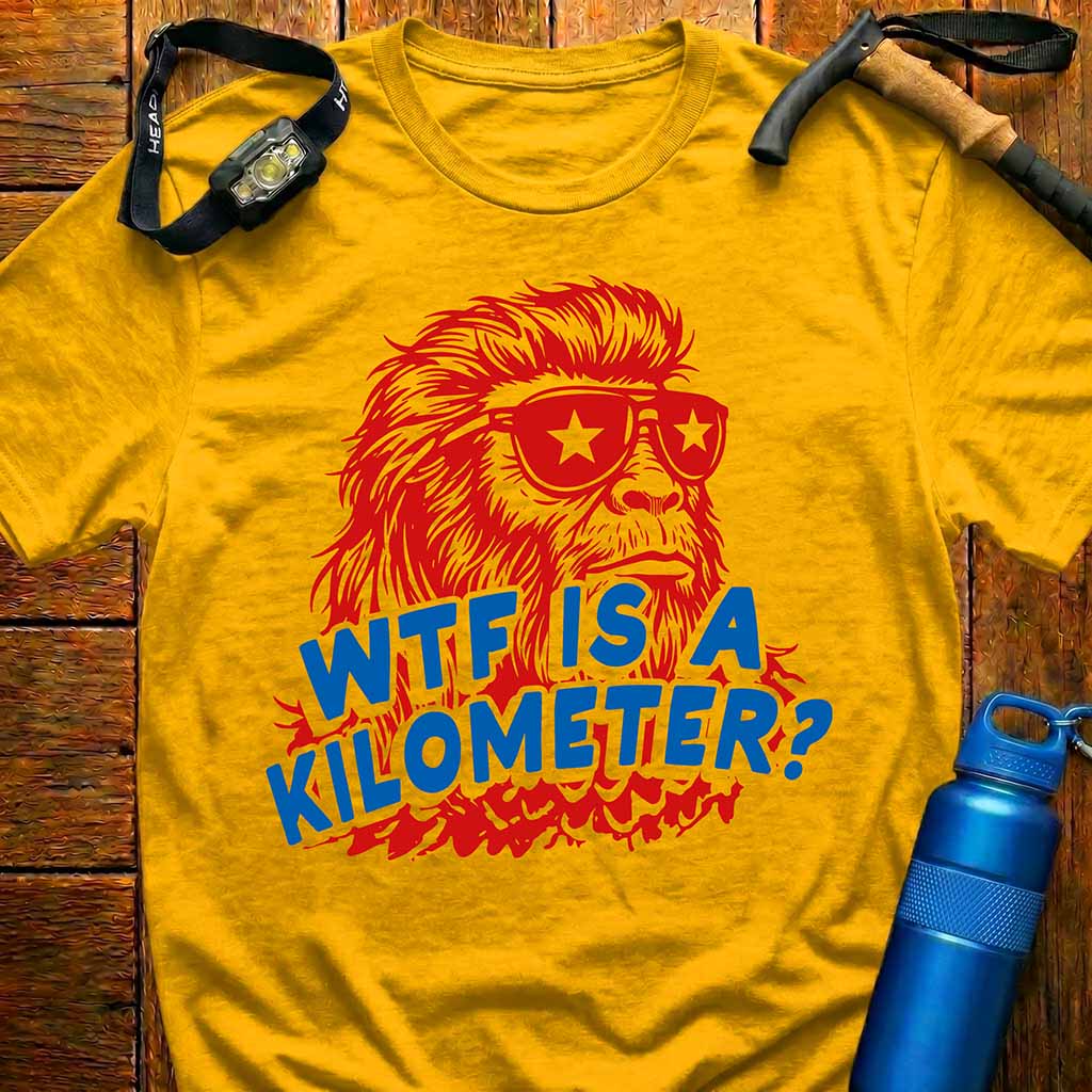 WTF Is A Kilometer Patriotic Bigfoot T‑Shirt