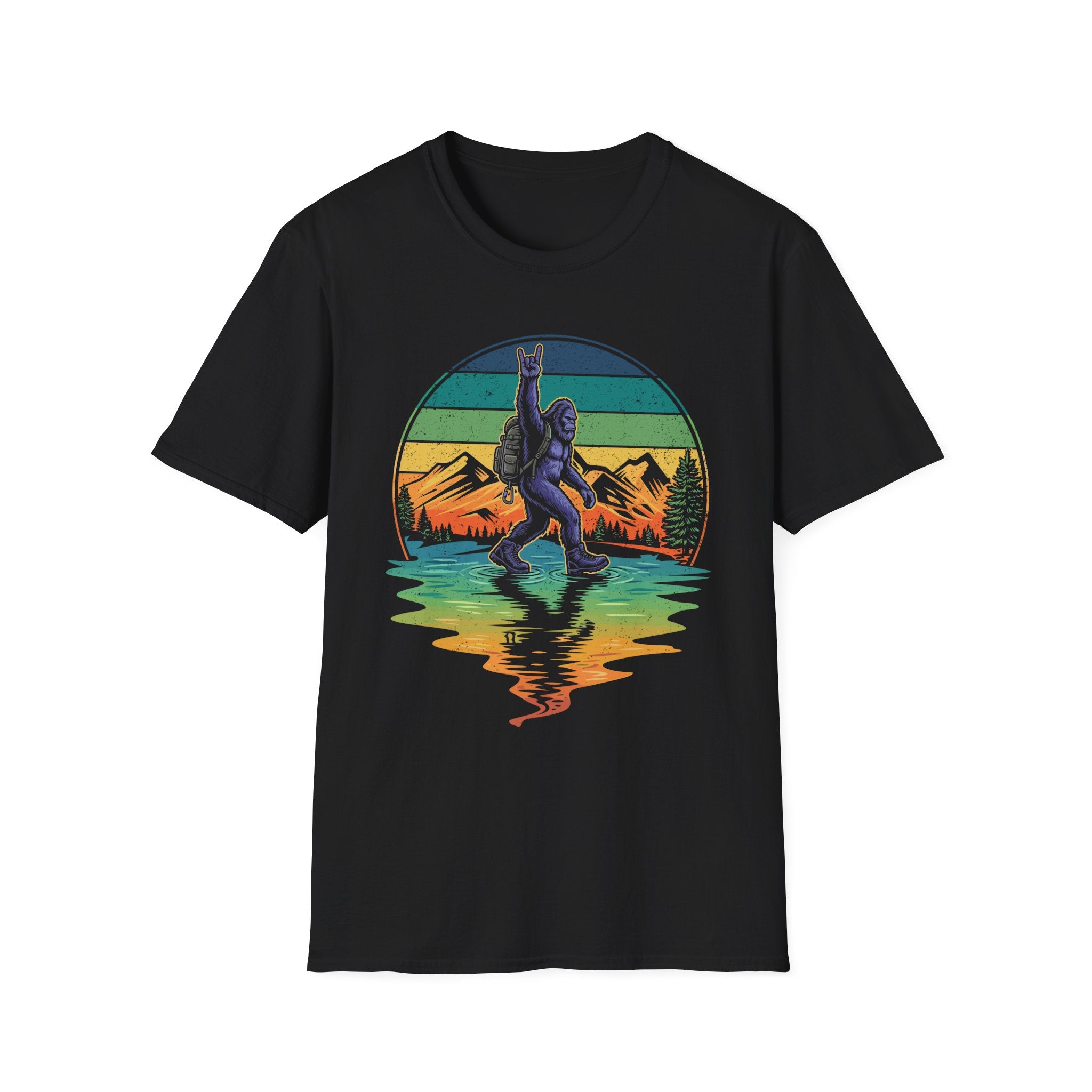 Bigfoot Rock On Hiker T-Shirt