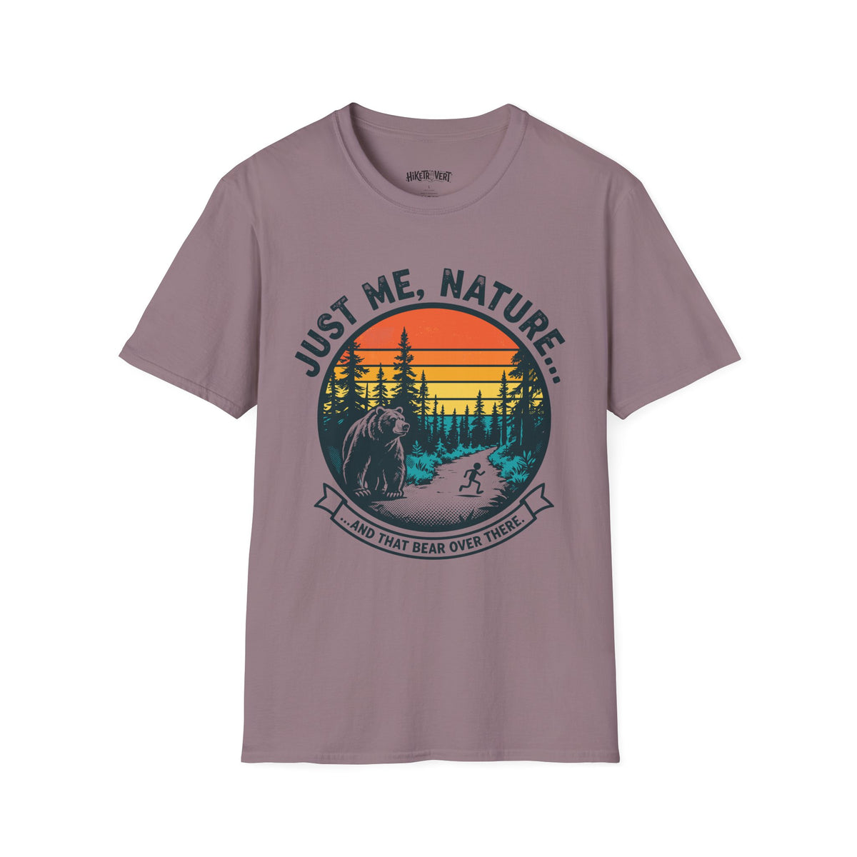 Just Me, Nature T-Shirt – Vintage Outdoor Hiking Bear Graphic