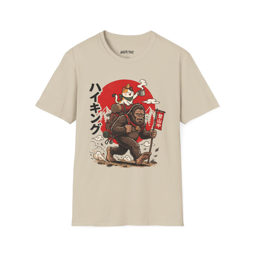 Bigfoot and Cat Hiking Tee