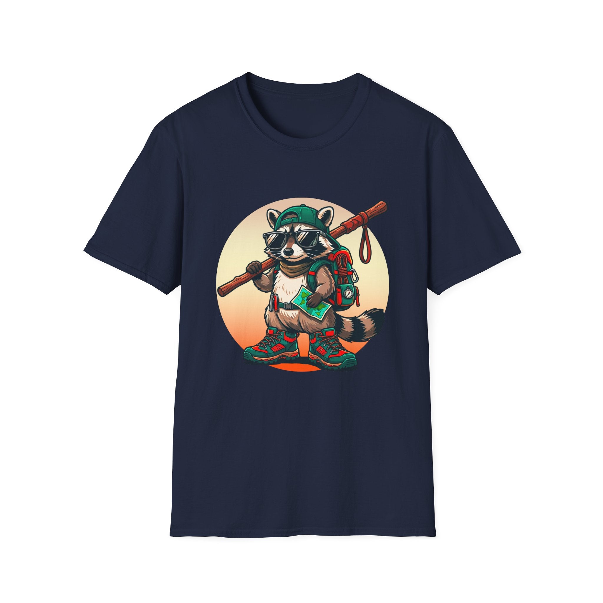 Adventure Raccoon Hiker T-Shirt
