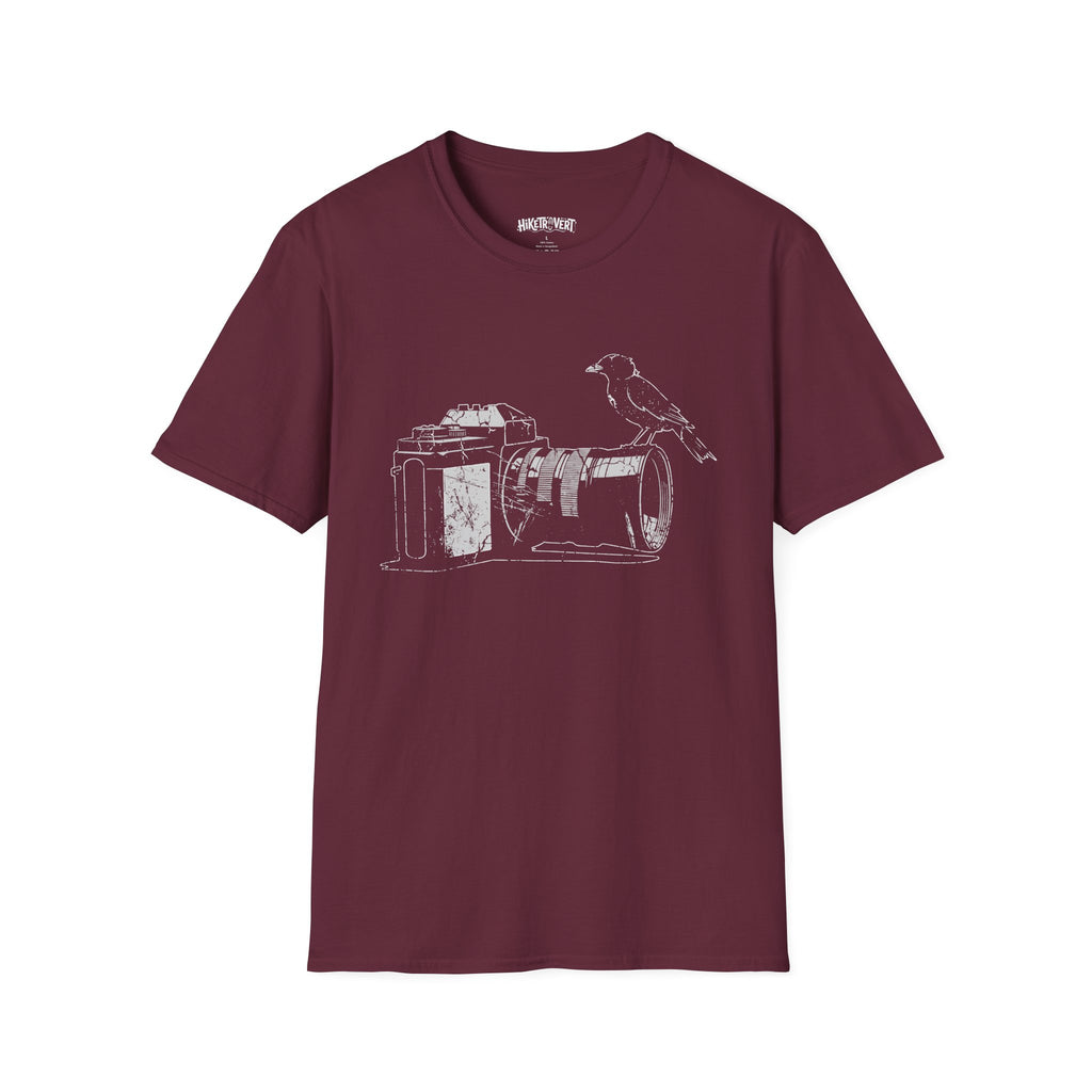 Vintage Camera and Crow Graphic T-Shirt