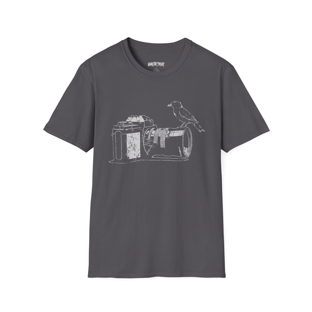 Vintage Camera and Crow Graphic T-Shirt