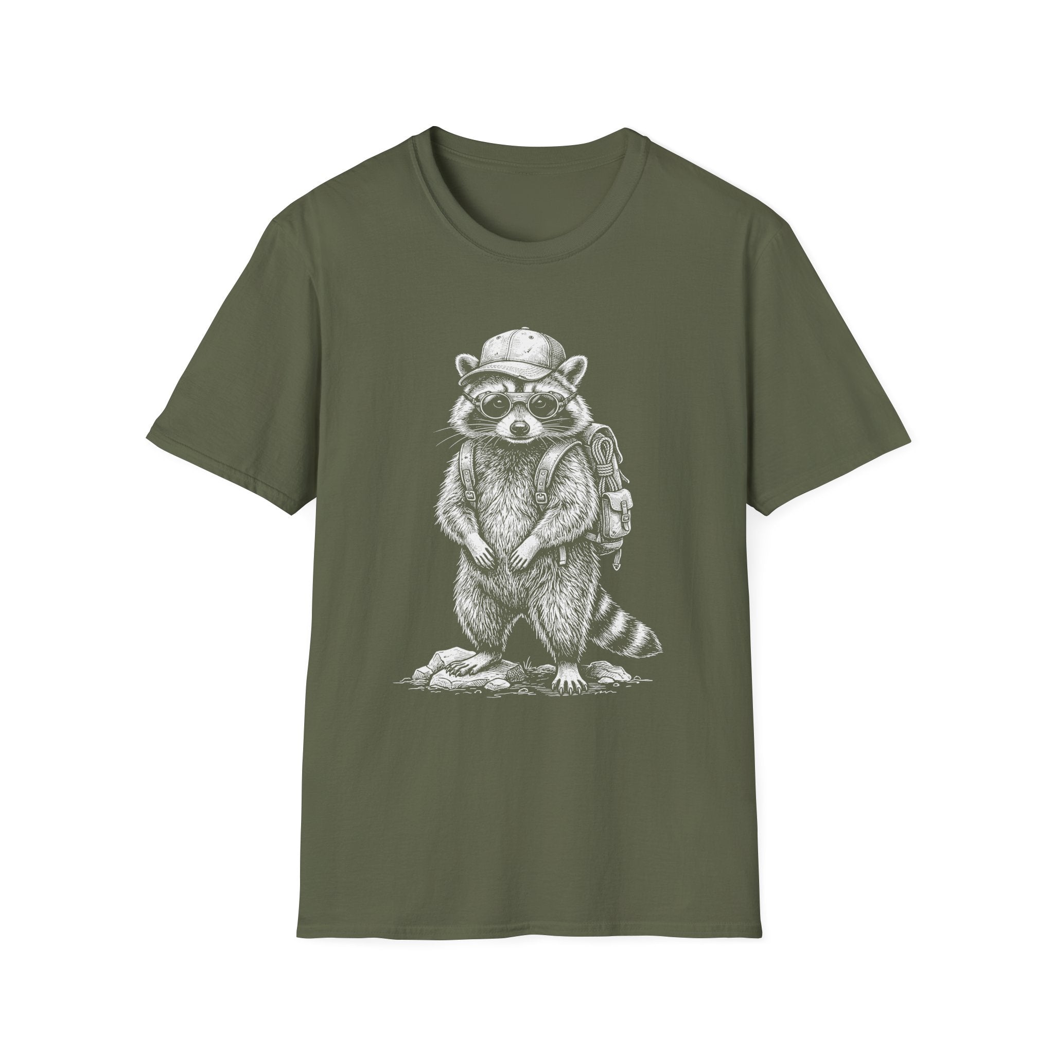 Adventurous Raccoon Explorer T-Shirt