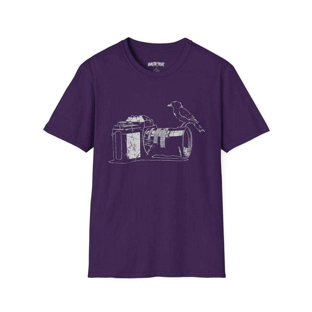 Vintage Camera and Crow Graphic T-Shirt