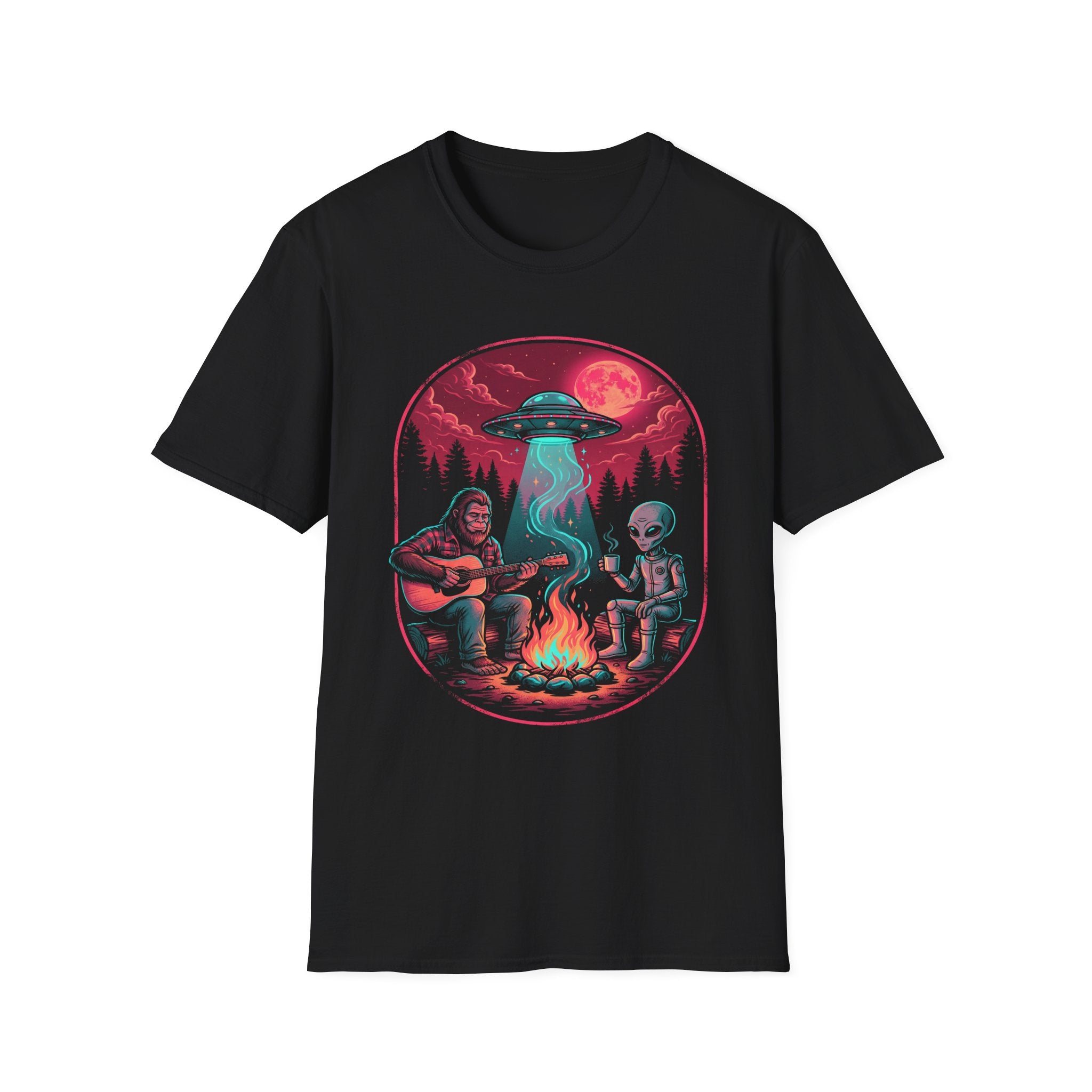 Alien Campfire Bigfoot T-shirt