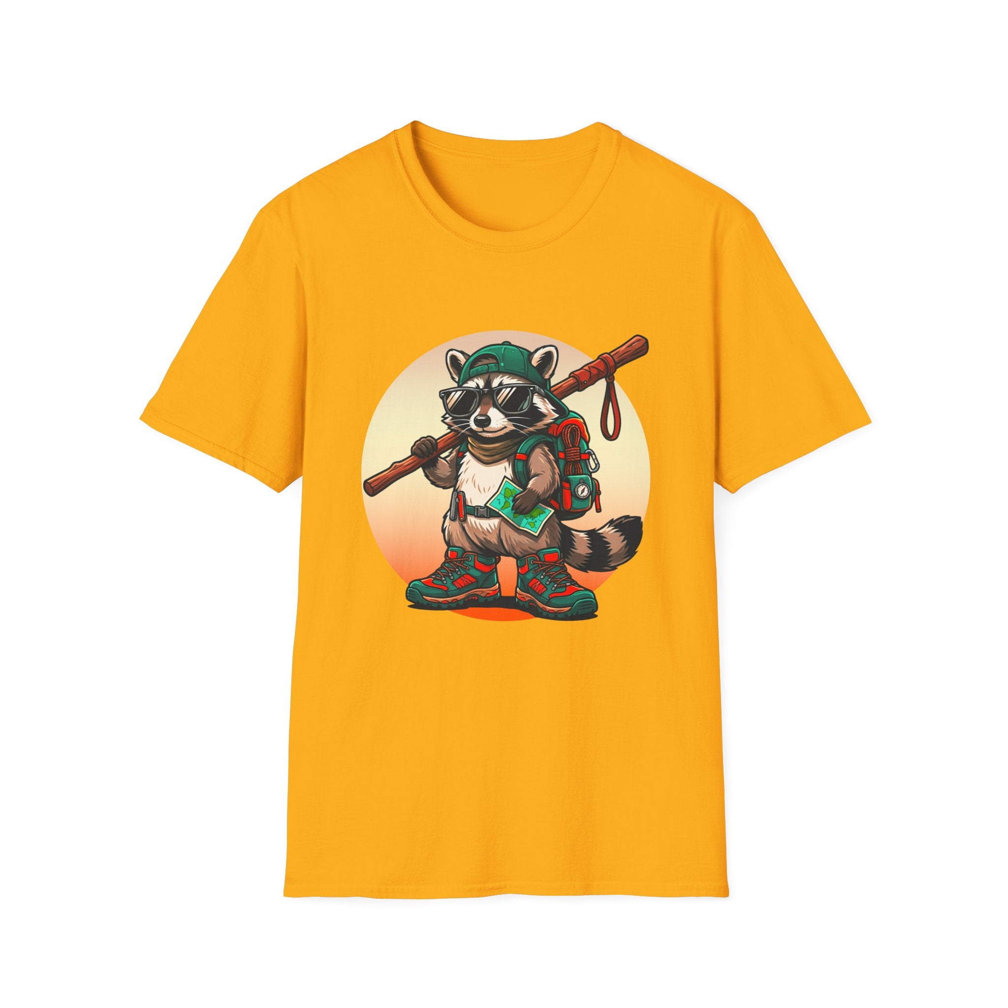 Adventure Raccoon Hiker T-Shirt