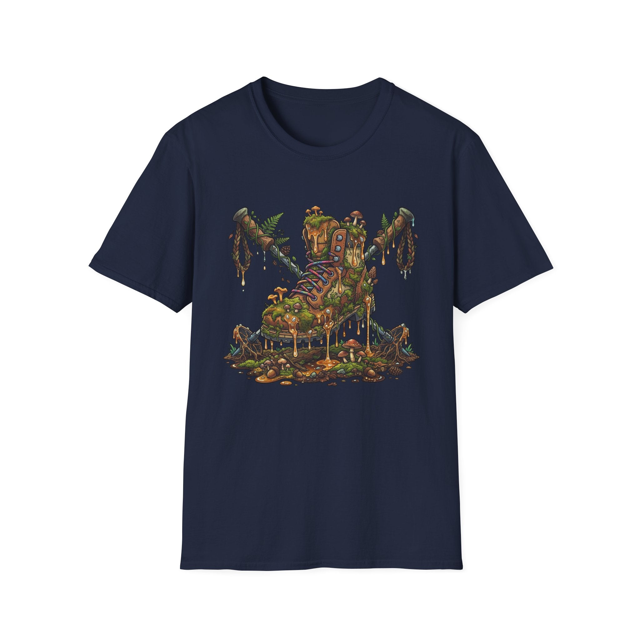 Mossy Boot and Mushrooms T-shirt
