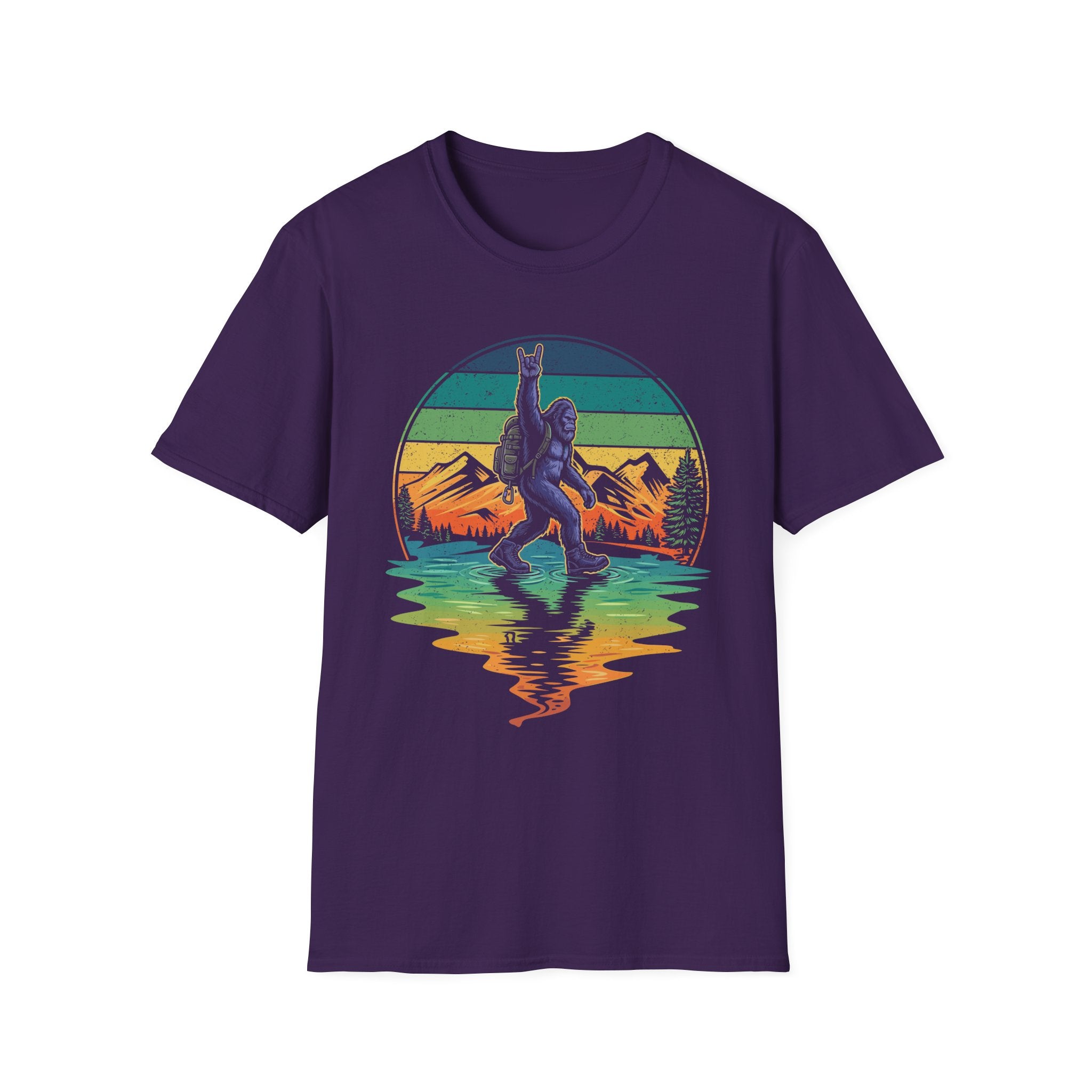 Bigfoot Rock On Hiker T-Shirt