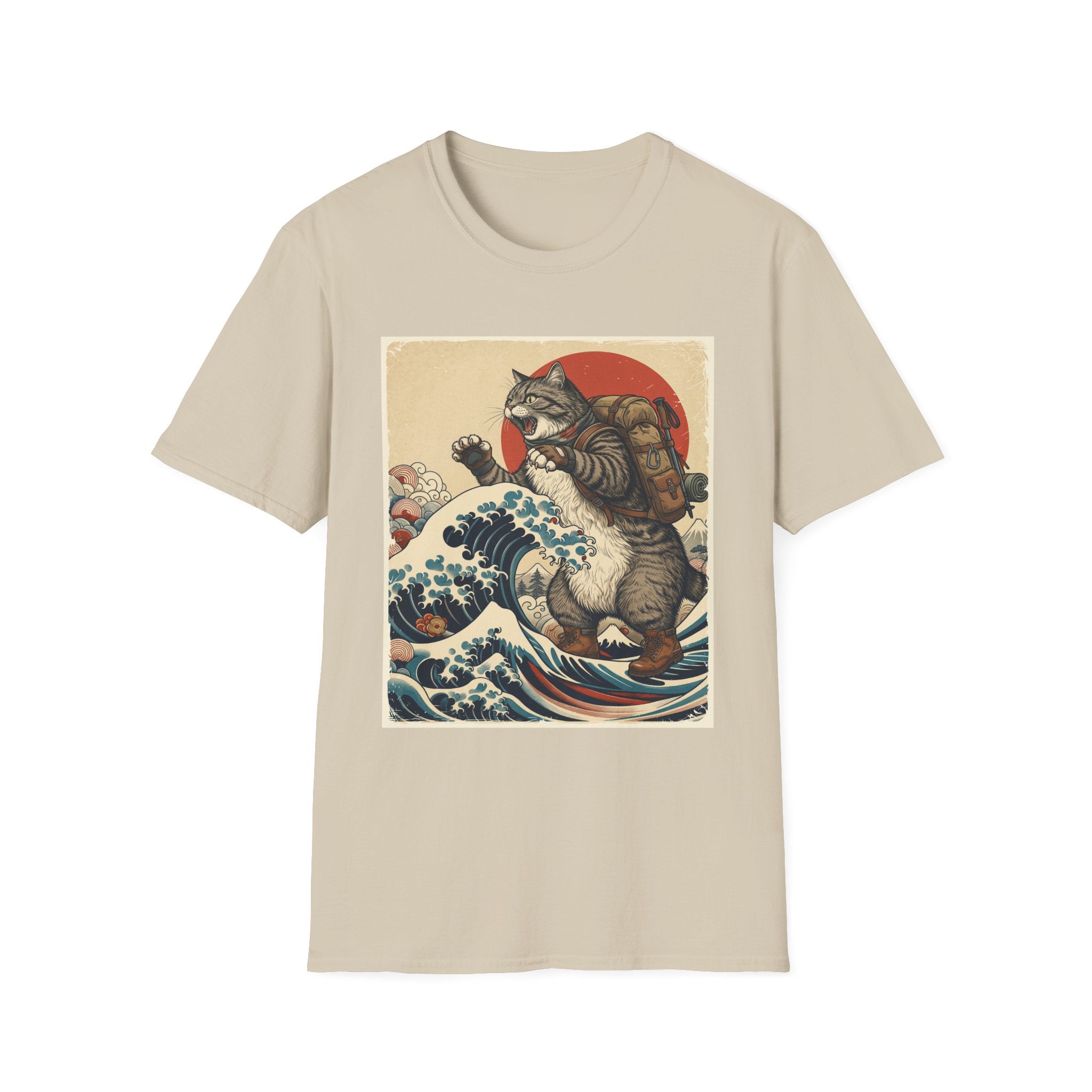 Japanese Art Hiker Cat T-shirt