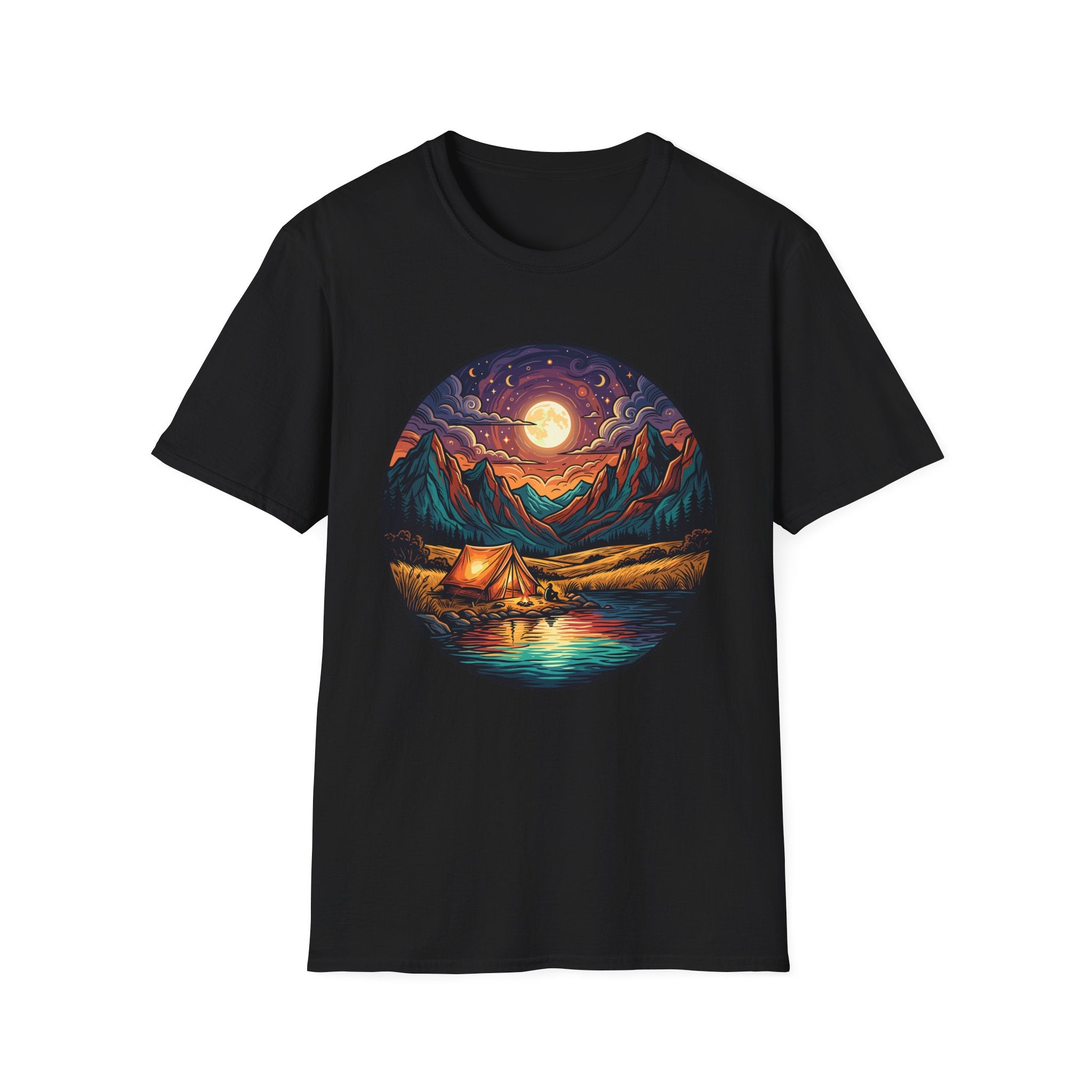 Stunning Full Moon Camping T-Shirt