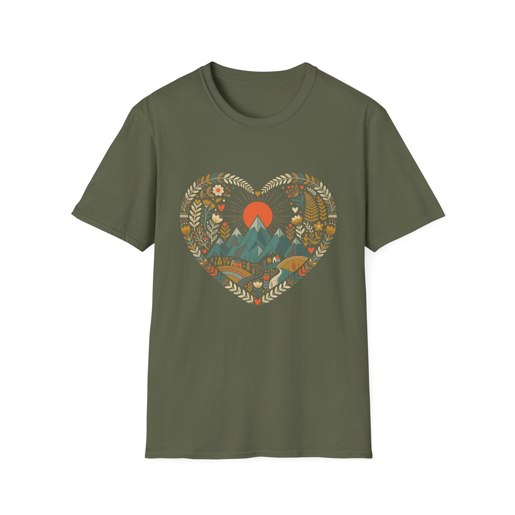 Folk Art  Nature Heart T-Shirt