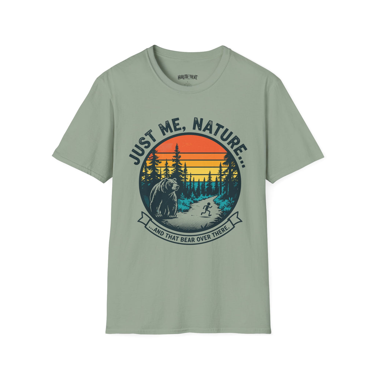 Just Me, Nature T-Shirt – Vintage Outdoor Hiking Bear Graphic