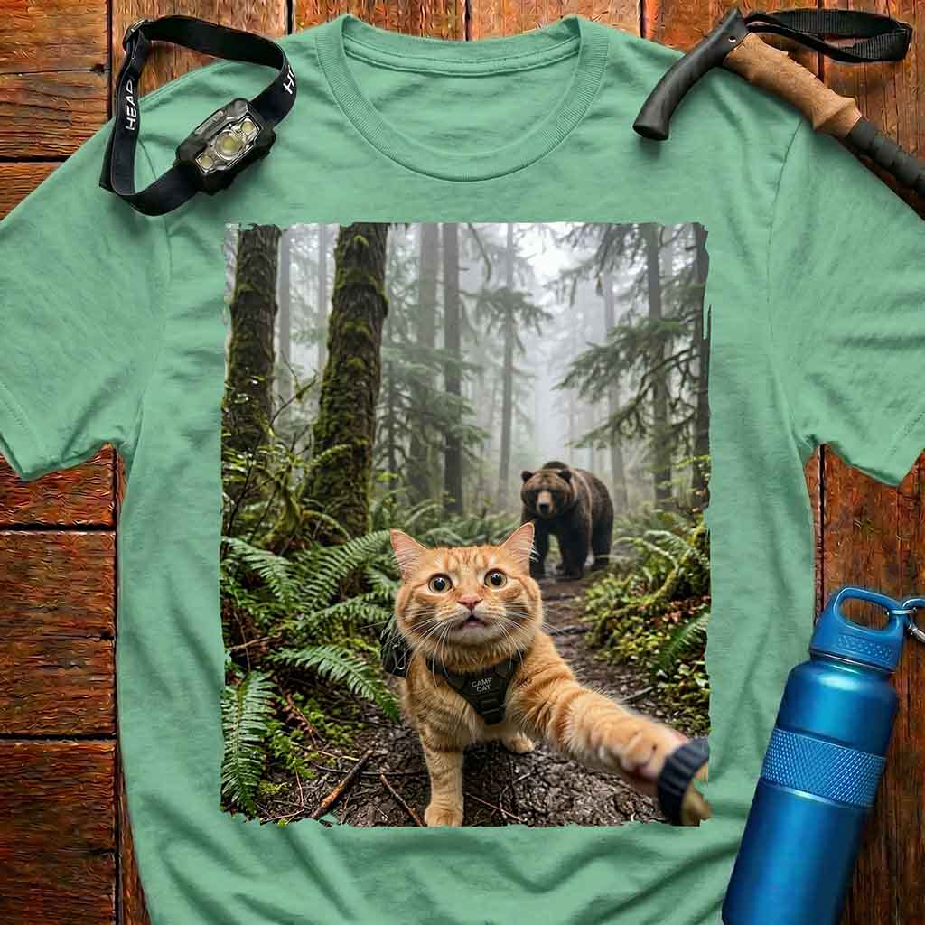 Funny Adventurous Cat Selfie T-shirt
