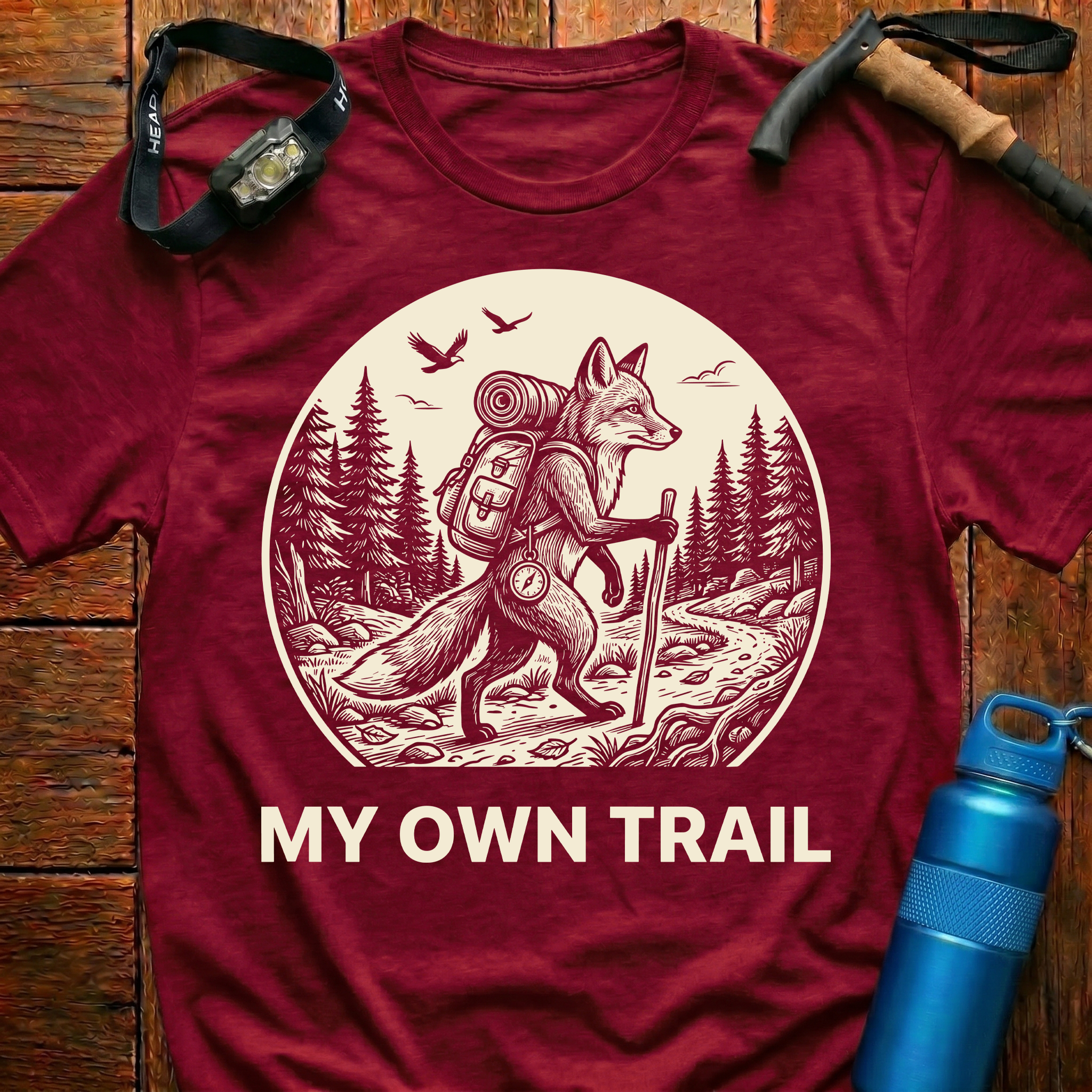 Adventurous Fox Hiking T-Shirt