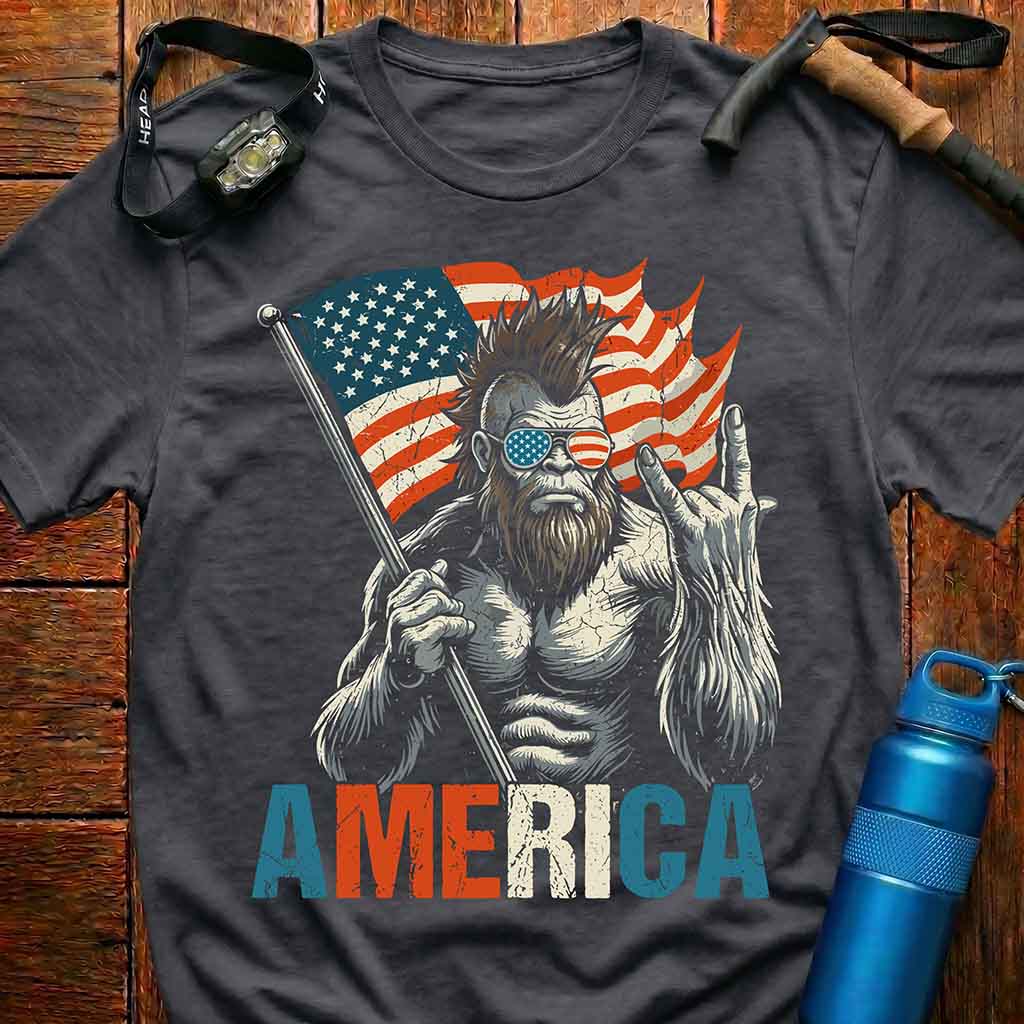 American Bigfoot Flag T-Shirt