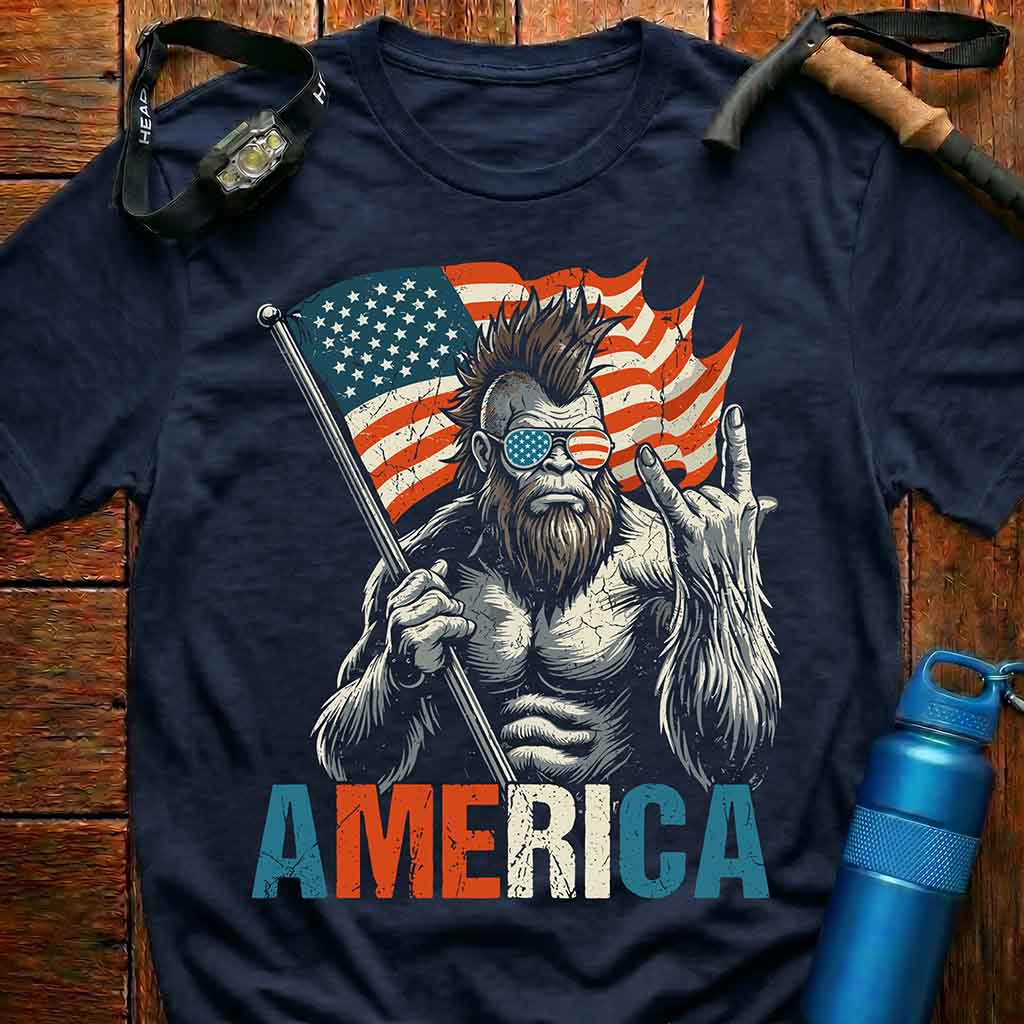 American Bigfoot Flag T-Shirt