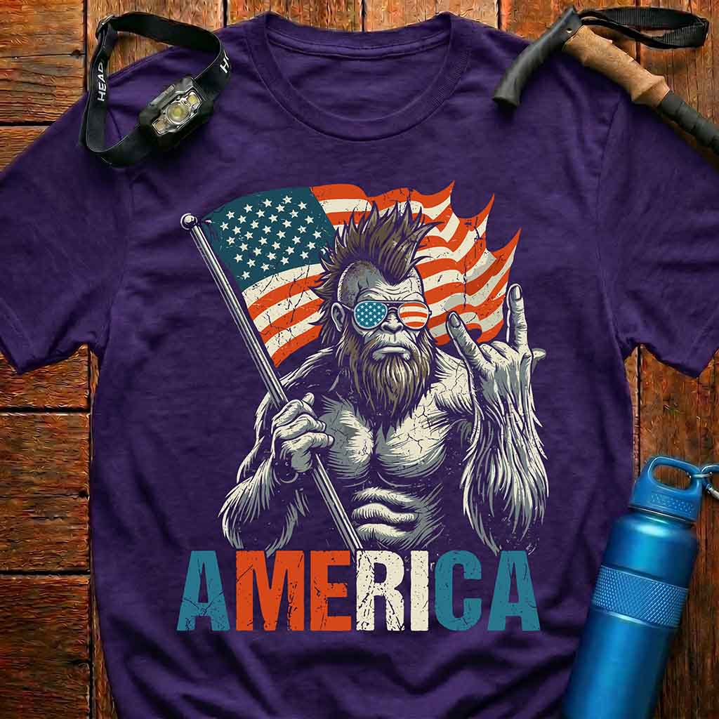 American Bigfoot Flag T-Shirt