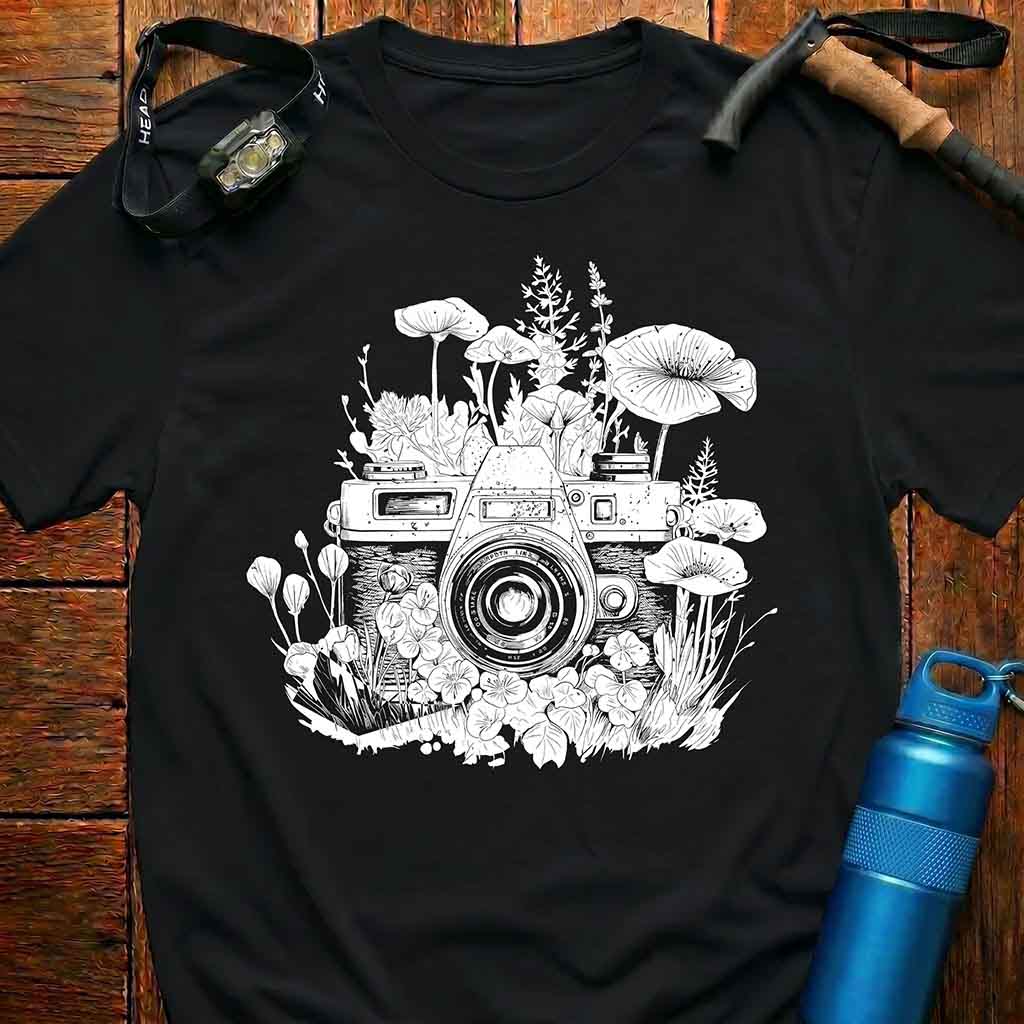 Vintage Camera and Wildflowers T-Shirt