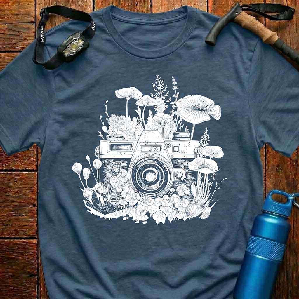 Vintage Camera and Wildflowers T-Shirt