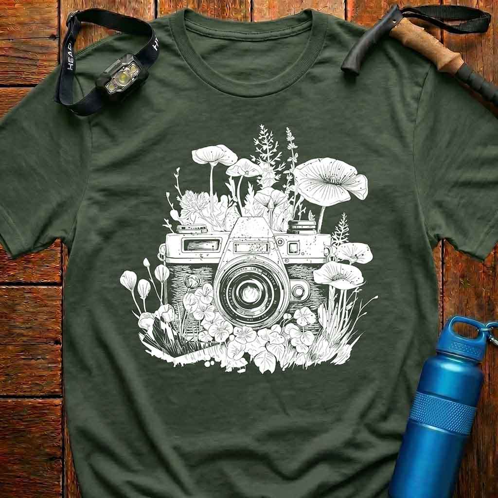 Vintage Camera and Wildflowers T-Shirt