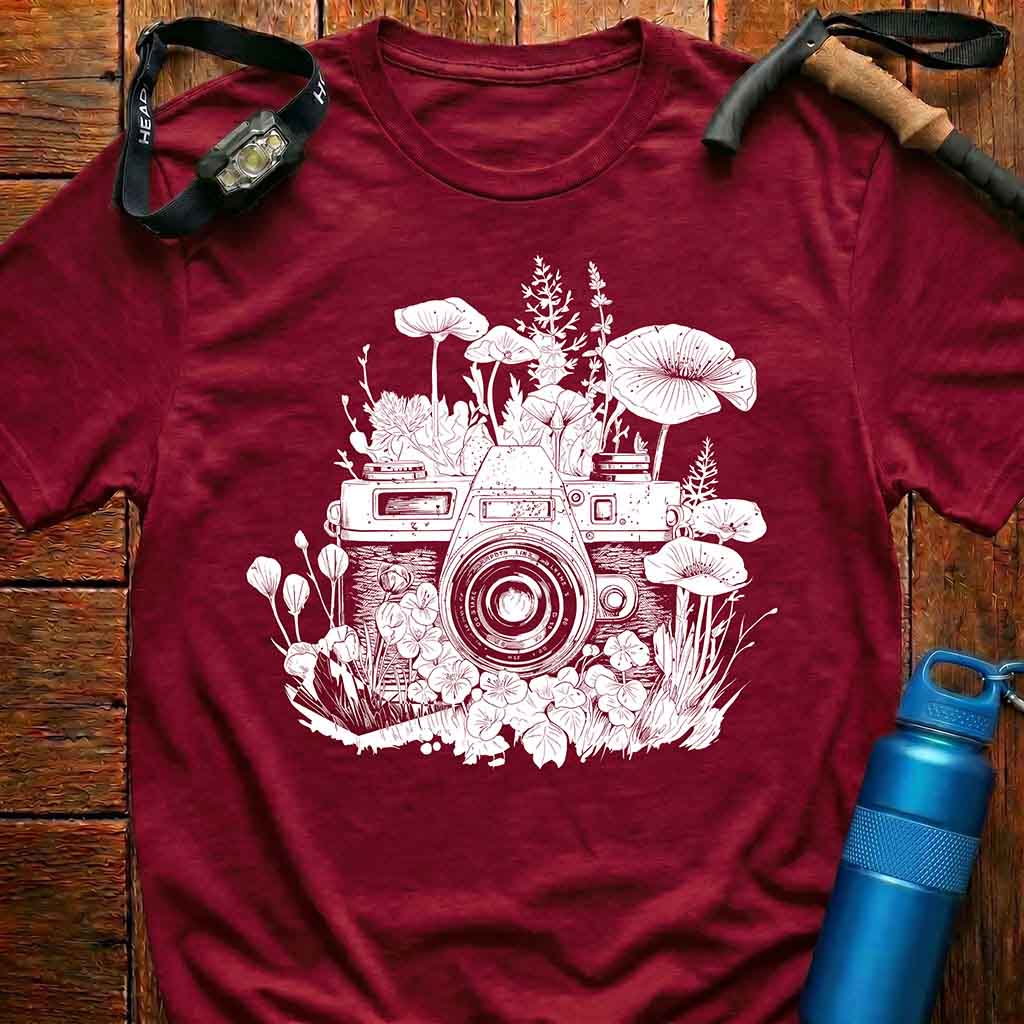 Vintage Camera and Wildflowers T-Shirt