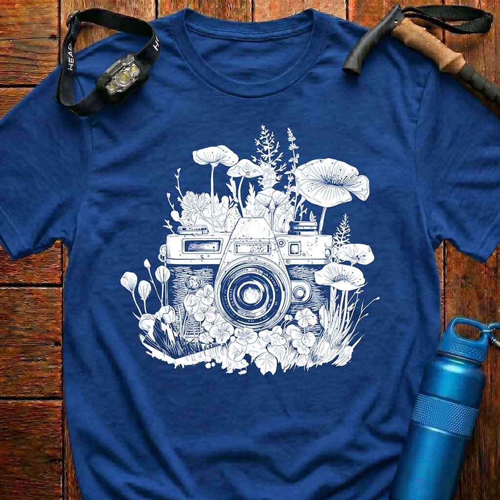 Vintage Camera and Wildflowers T-Shirt