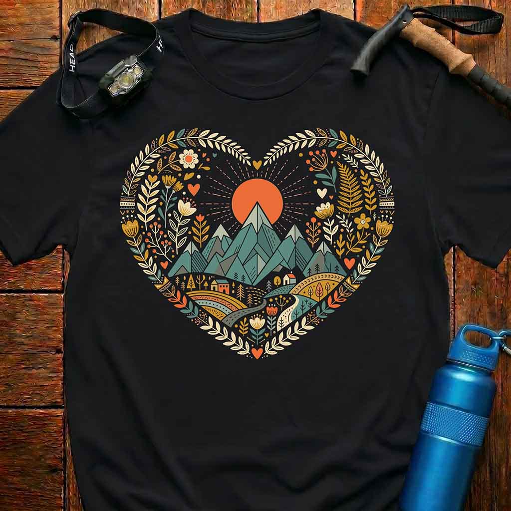 Folk Art  Nature Heart T-Shirt