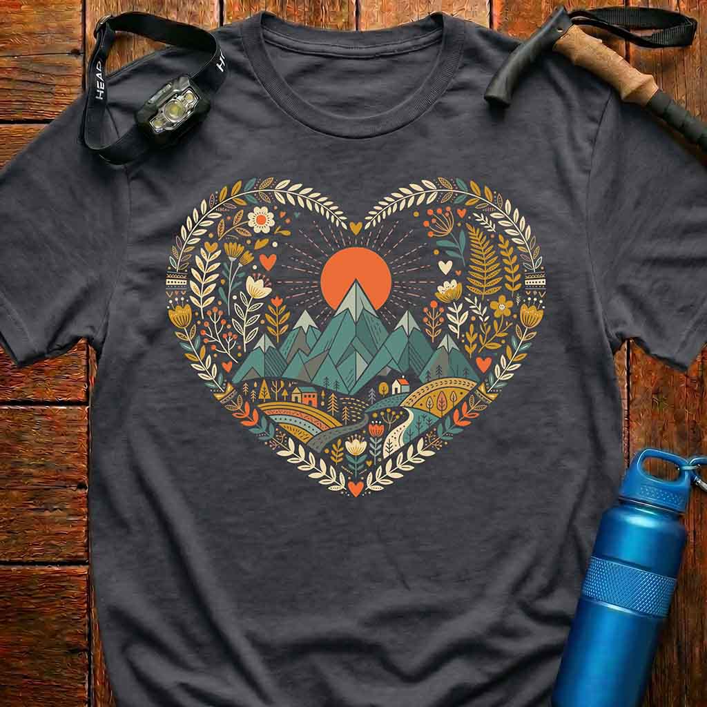 Folk Art  Nature Heart T-Shirt