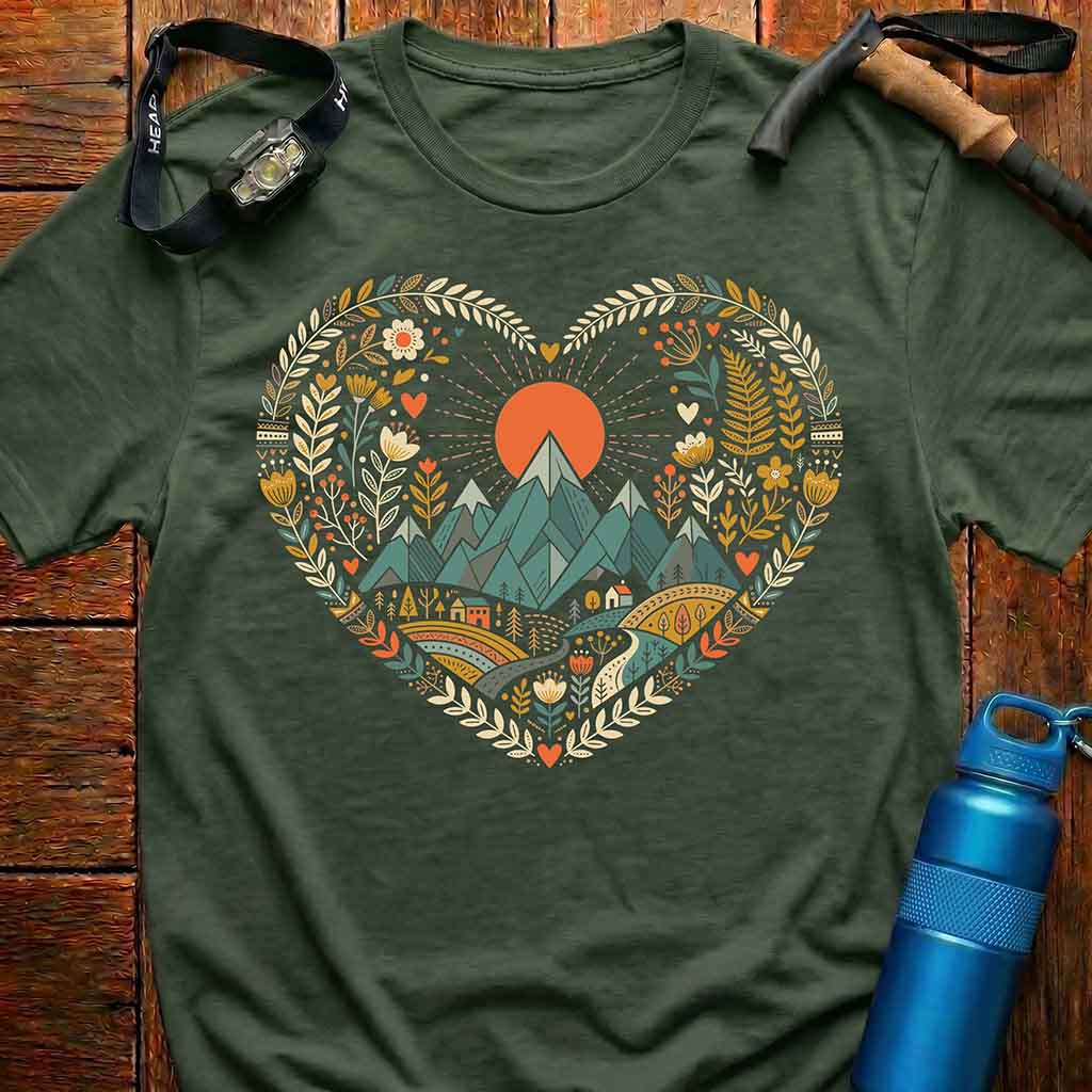 Folk Art  Nature Heart T-Shirt
