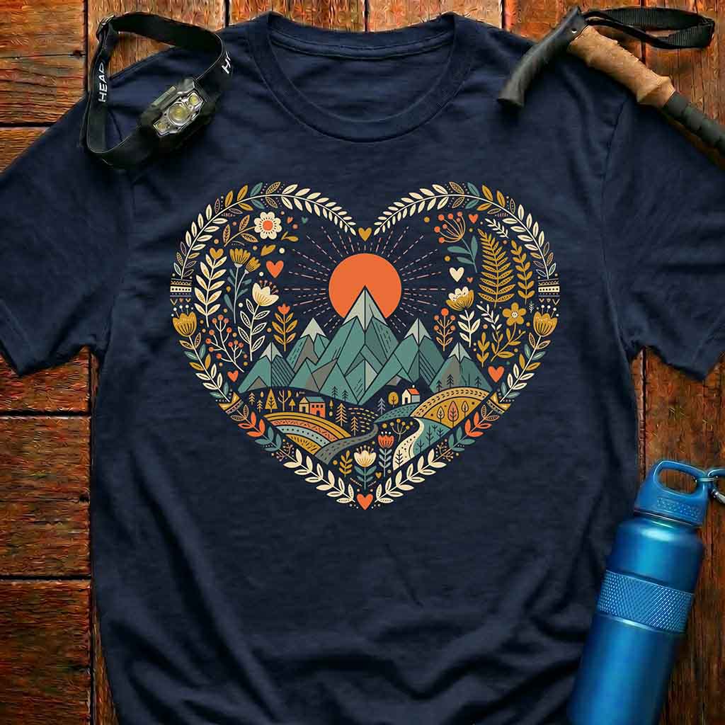 Folk Art  Nature Heart T-Shirt