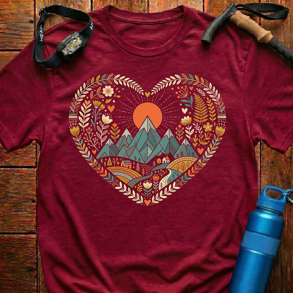 Folk Art  Nature Heart T-Shirt