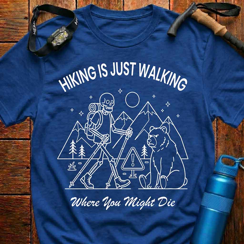 Funny Hiking Skeleton T-shirt