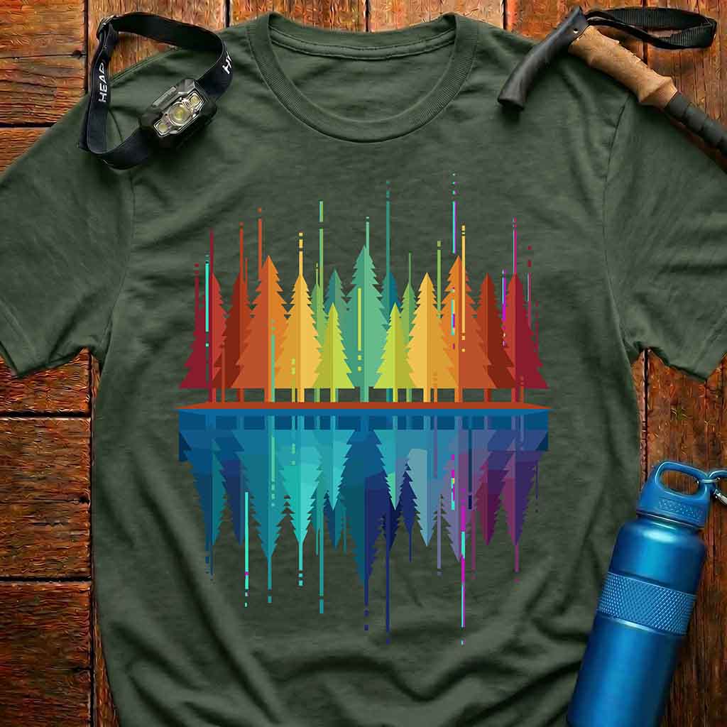 Geometric Forest Reflection T-shirt