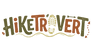 Logo with the text 'HiKETROVERT' featuring a footprint and arrows on a white background