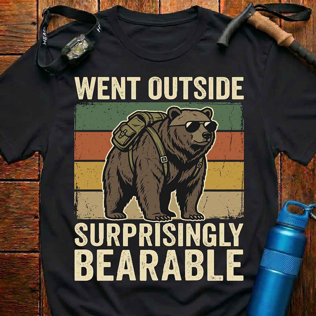 Introvert Outdoors Bear Humor T-Shirt