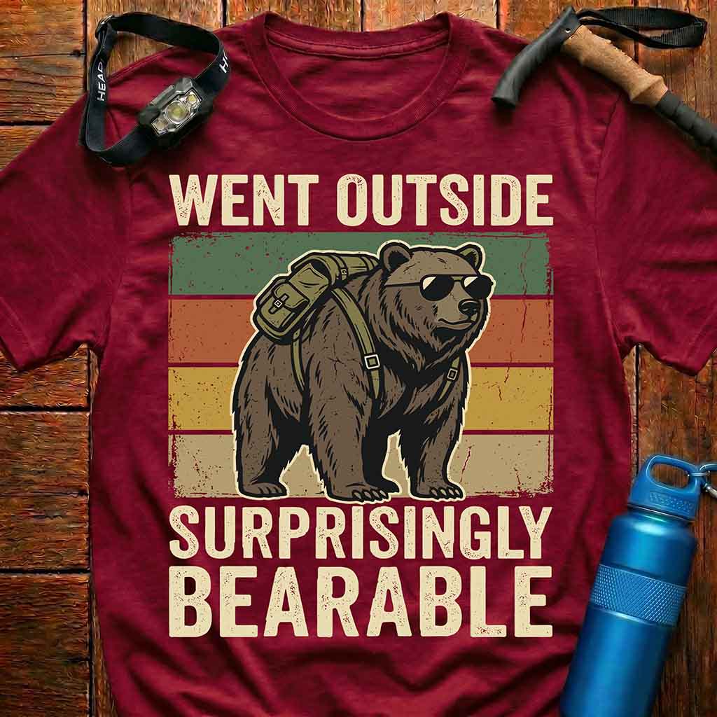 Introvert Outdoors Bear Humor T-Shirt